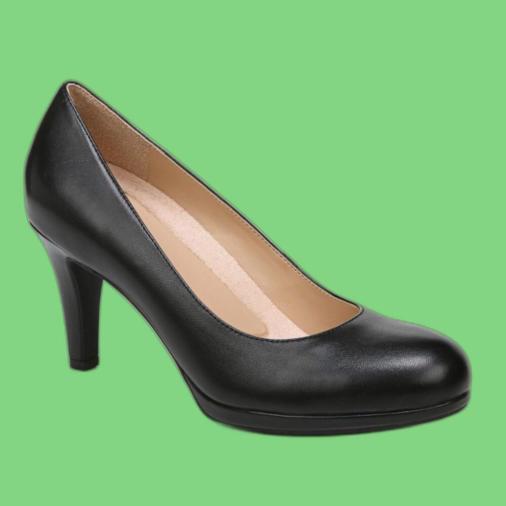 Naturalizer Womens Michelle Pump Black Leather Size 7 W Wide Width New Comfort